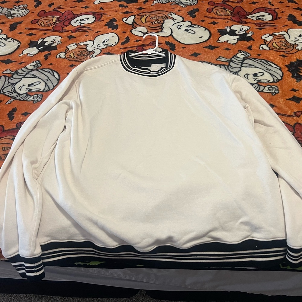 No Boundaries Black and White Crewneck Sweater